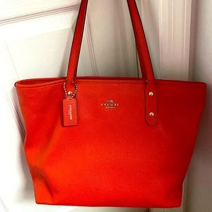Authentic Coach Zip Top Tote